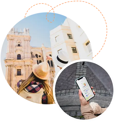 viajeros disfrutan de sus vacaciones utilizando la app Atlas